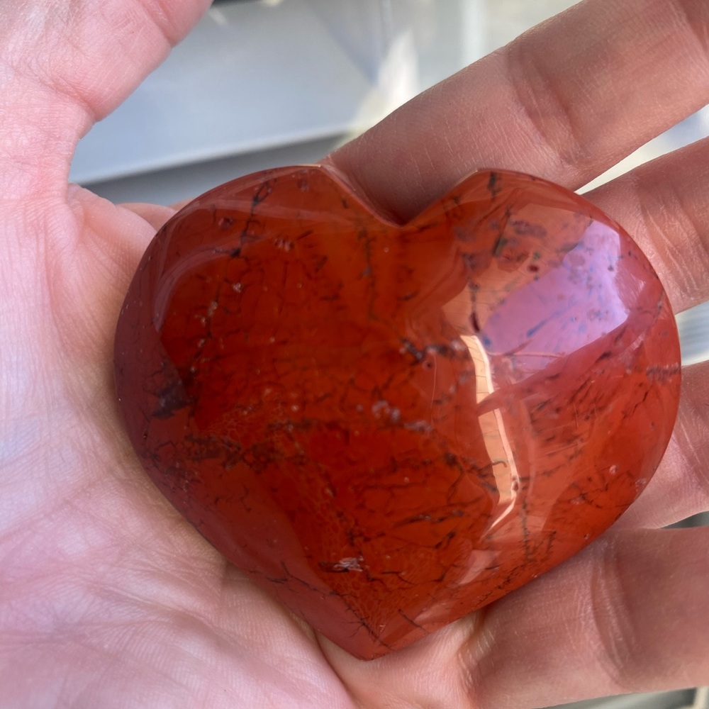 Red Jasper Heart-Shaped Crystal